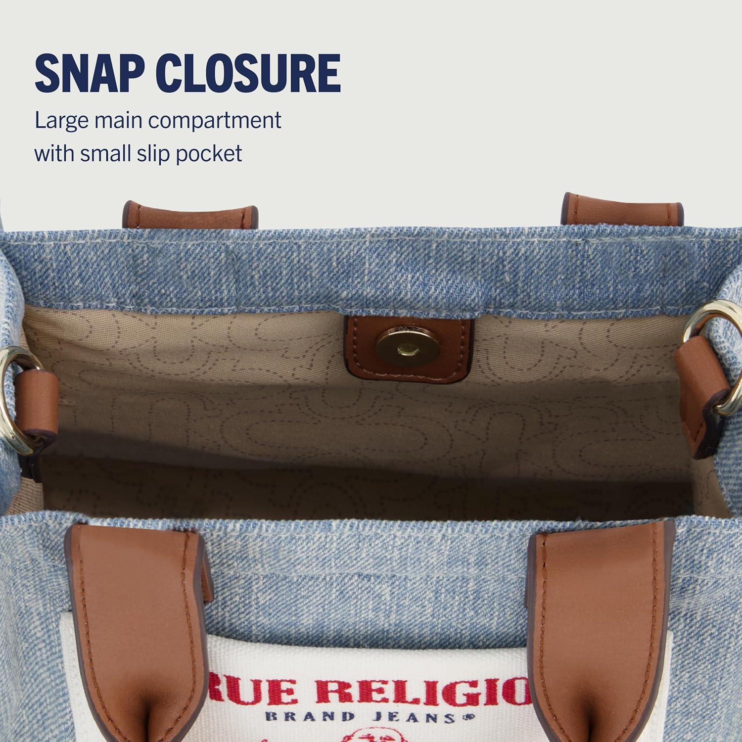 True Religion Bolso de mano, mini bolso de hombro de viaje para mujer con correa ajustable