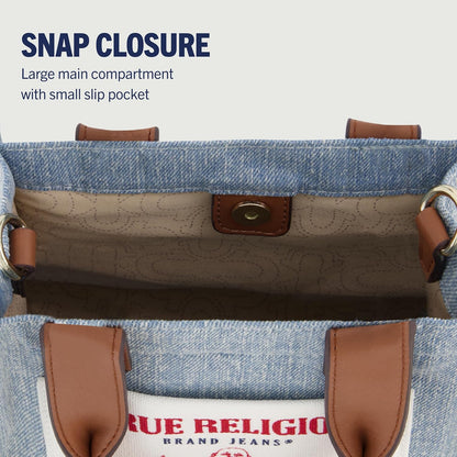 True Religion Bolso de mano, mini bolso de hombro de viaje para mujer con correa ajustable