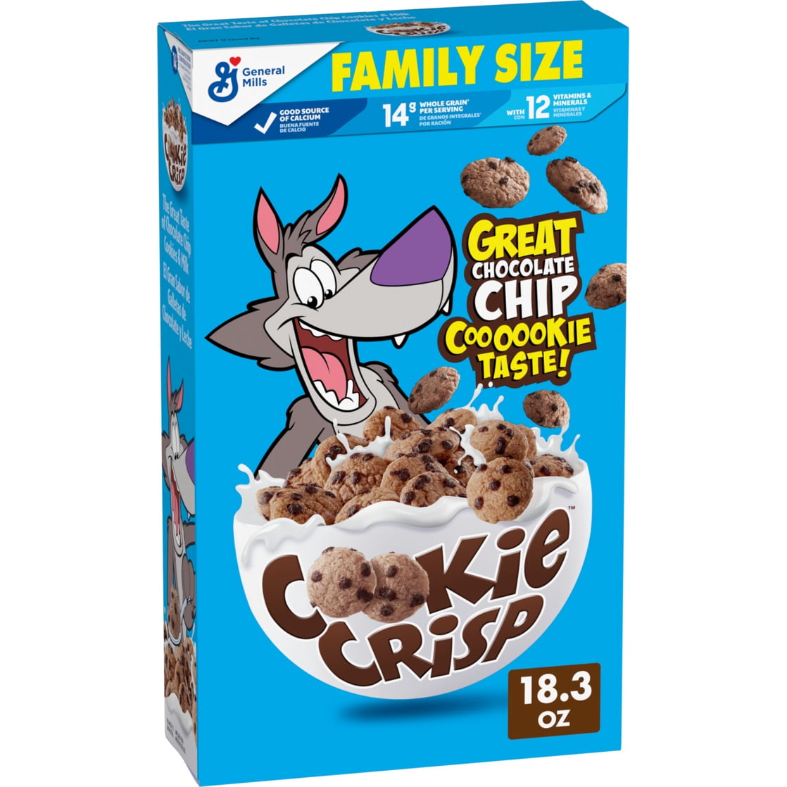 Cookie Crisp Cereal de Desayuno Sabor a Galleta con Chispas de Chocolate, Tamaño Familiar
