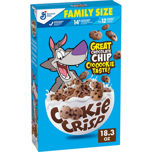 Cookie Crisp Cereal de Desayuno Sabor a Galleta con Chispas de Chocolate, Tamaño Familiar