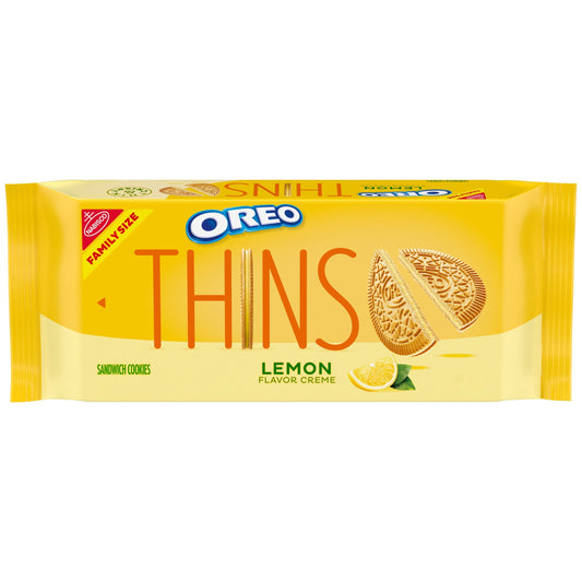 OREO Thins Galletas Sándwich de Crema de Limón Tamaño Familiar