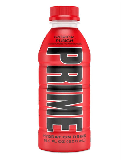 Prime Hydration Bebida Tropical Punch, 16,9 fl oz, Botella de Plástico Individual