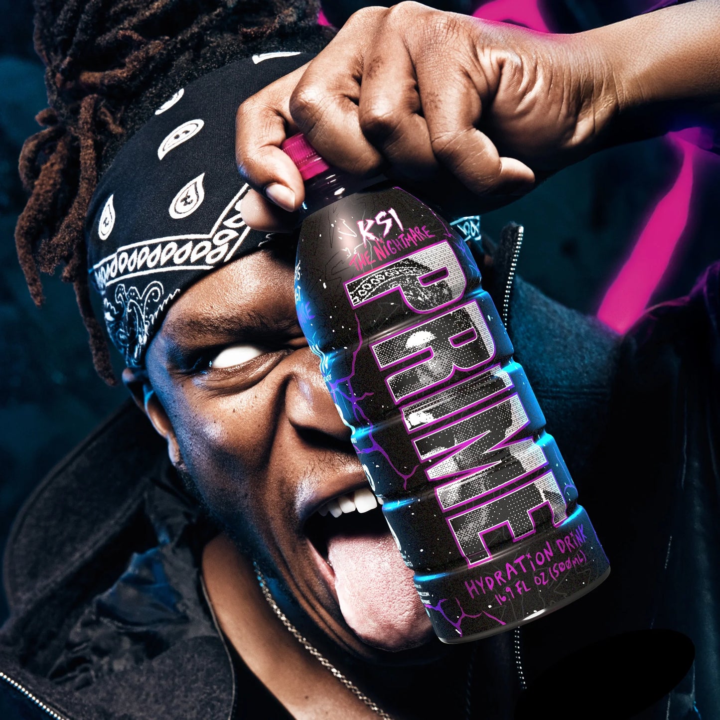 Prime Hydration Bebida Deportiva KSI la Pesadilla, 16,9 fl oz, Botella