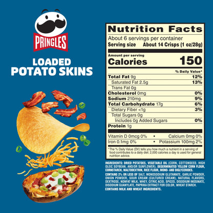Pringles Loaded Potato Skins, 5.5 Oz