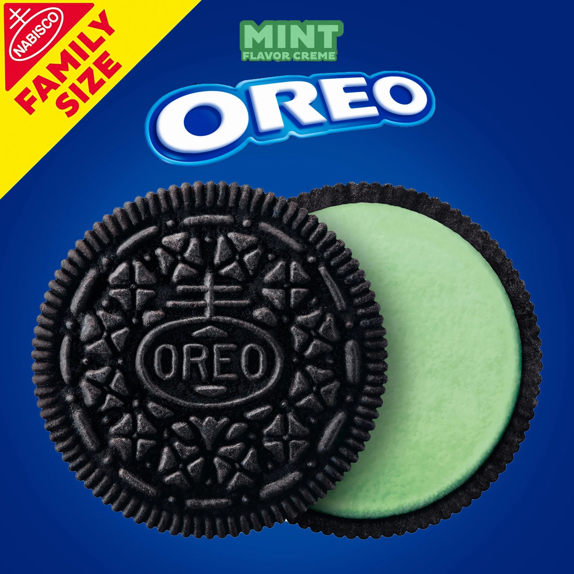 OREO Galletas Sándwich de Chocolate y Crema de Menta Tamaño Familiar, 18.71 oz