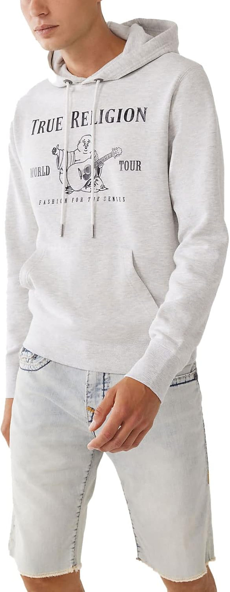 Men’S Metallic Buddha Fleece Hoodie – Y2K Graphic Hoodie for Men, Pullover Style, Iconic Buddha Logo