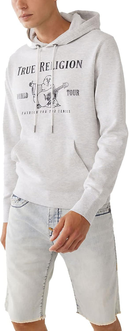 Men’S Metallic Buddha Fleece Hoodie – Y2K Graphic Hoodie for Men, Pullover Style, Iconic Buddha Logo