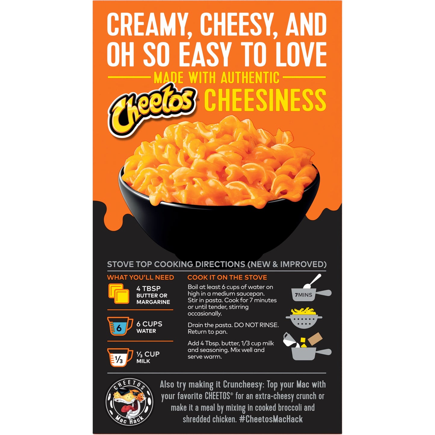 Cheetos Mac N Cheese Pasta con Salsa Saborizada Sabor Atrevido y Cursi, Caja de 5.9 oz