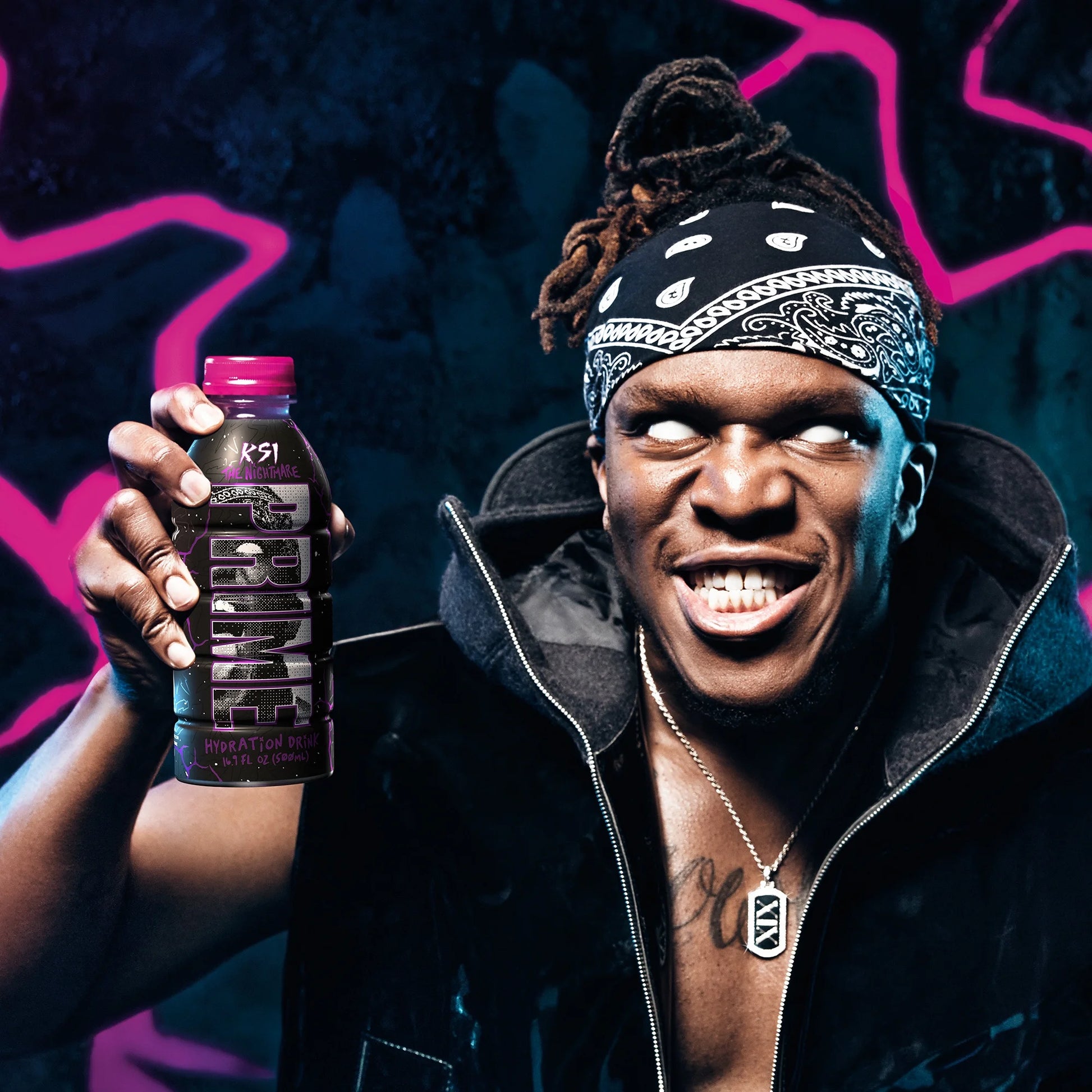 Prime Hydration Bebida Deportiva KSI la Pesadilla, 16,9 fl oz, Botella