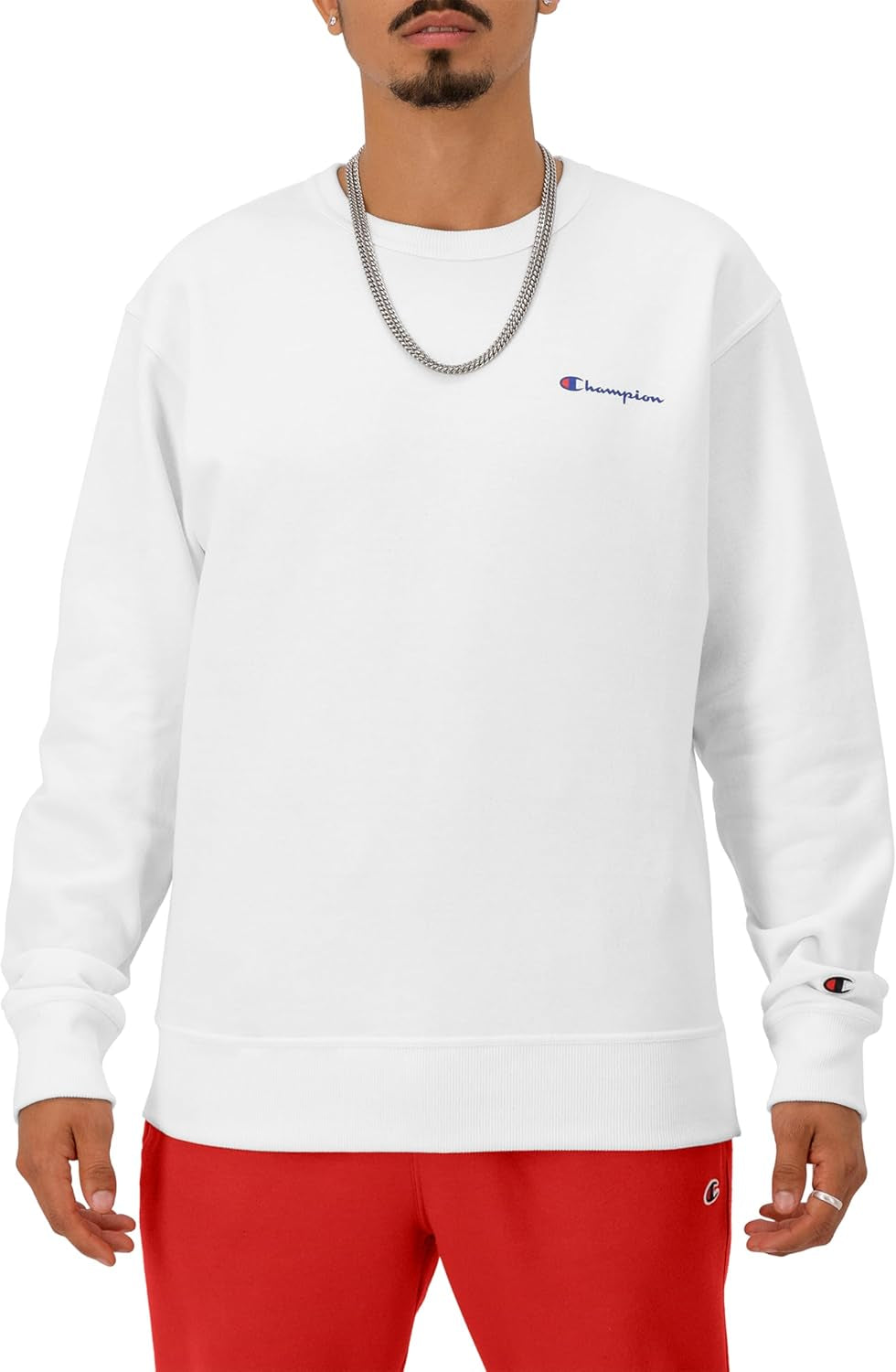 Champion - Sudadera de vellón Powerblend de peso medio con cuello redondo para hombre