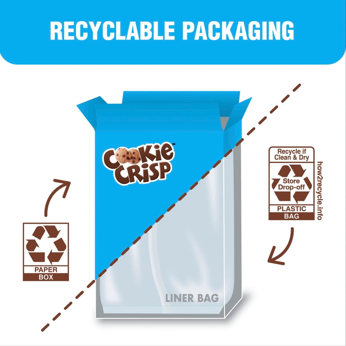 Cookie Crisp Cereal de Desayuno Sabor a Galleta con Chispas de Chocolate, Tamaño Familiar
