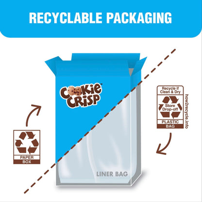 Cookie Crisp Cereal de Desayuno Sabor a Galleta con Chispas de Chocolate, Tamaño Familiar