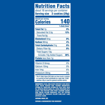 OREO Galletas Sándwich de Chocolate y Crema de Menta Tamaño Familiar, 18.71 oz