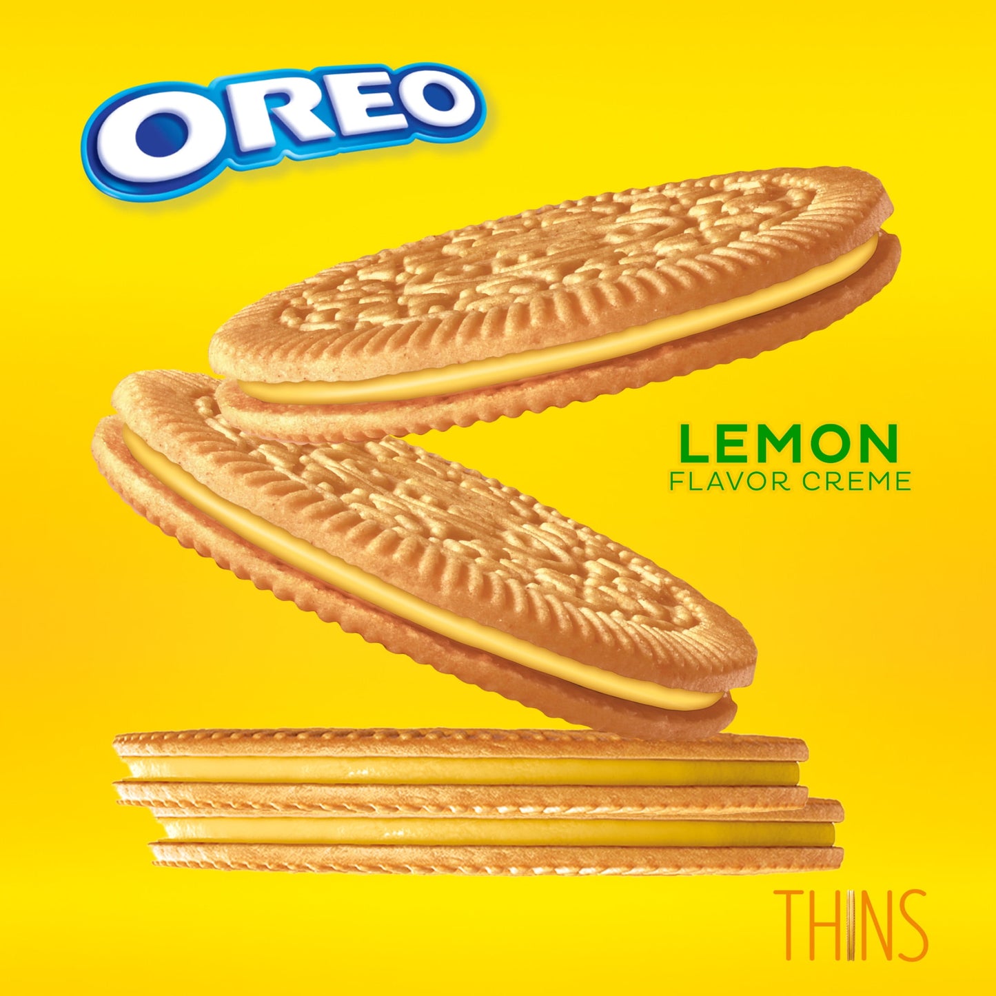 OREO Thins Galletas Sándwich de Crema de Limón Tamaño Familiar