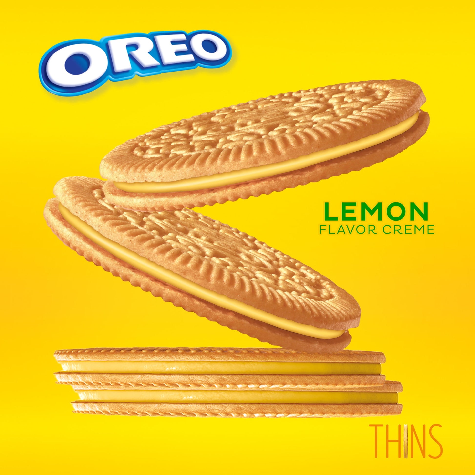 OREO Thins Galletas Sándwich de Crema de Limón Tamaño Familiar