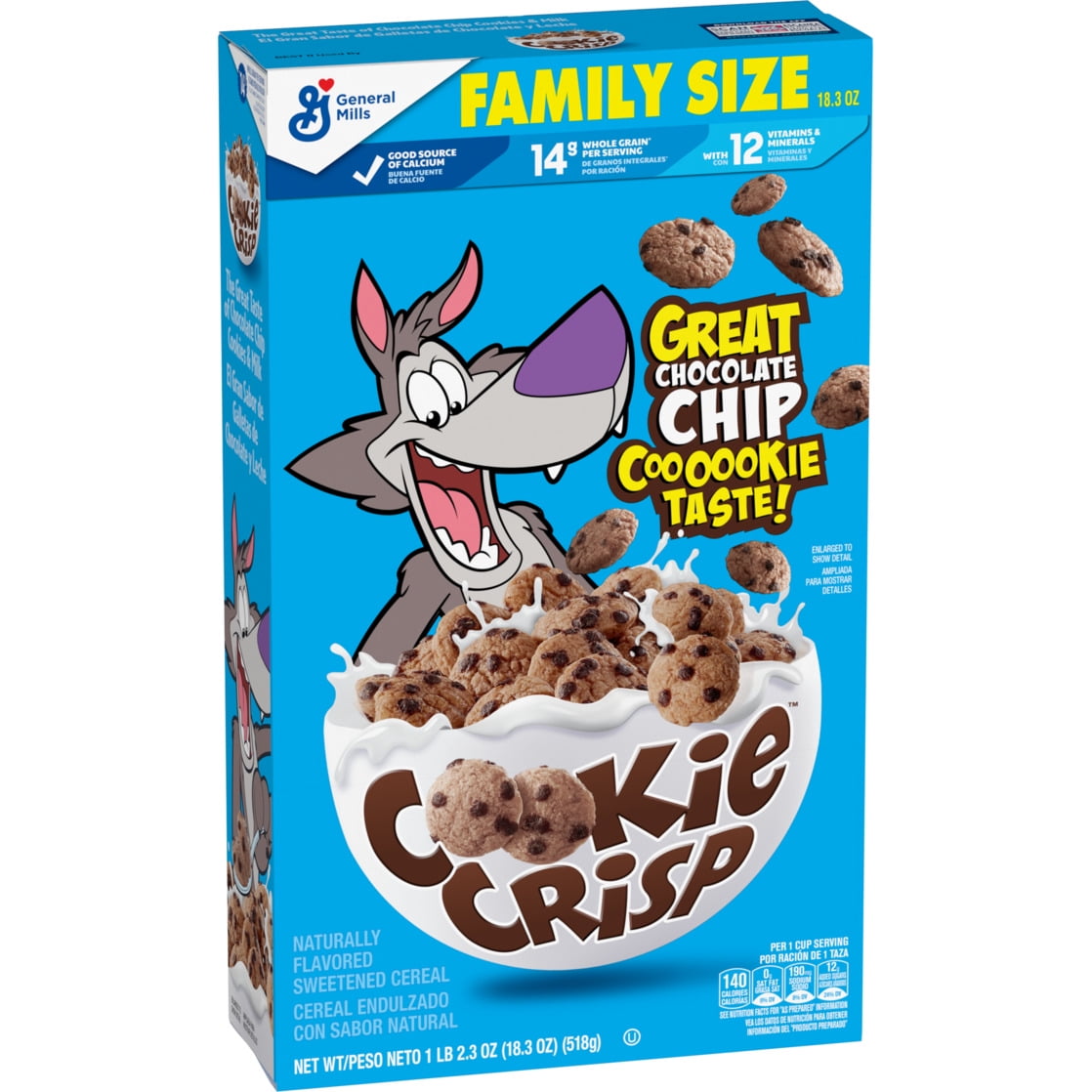 Cookie Crisp Cereal de Desayuno Sabor a Galleta con Chispas de Chocolate, Tamaño Familiar