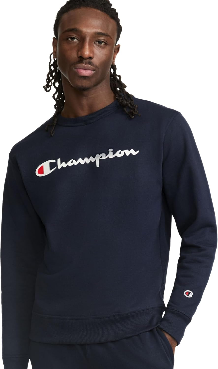 Champion - Sudadera de vellón Powerblend de peso medio con cuello redondo para hombre