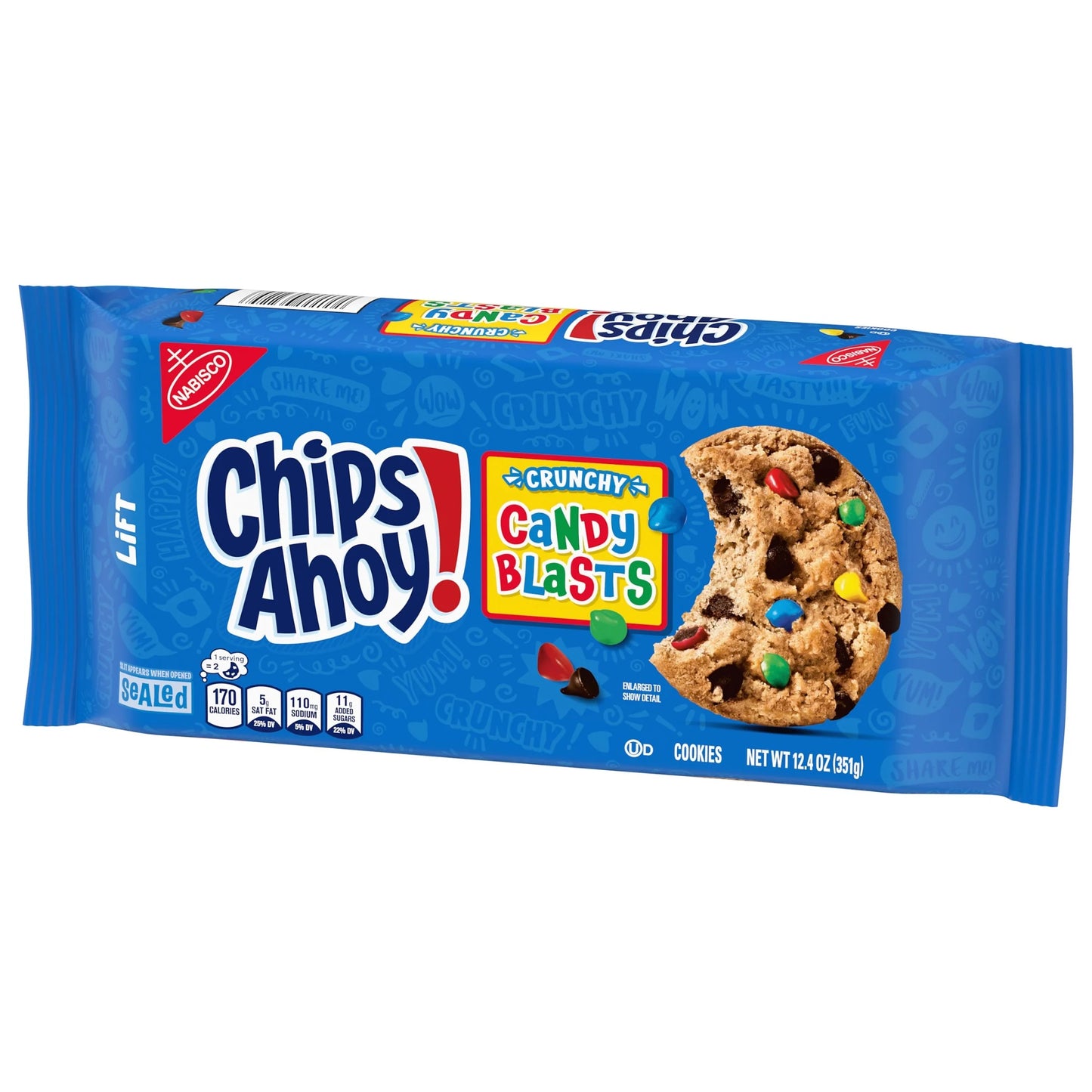 CHIPS AHOY! Galletas Crujientes con Chispas de Chocolate Candy Blasts Fudgy, 12.4 oz