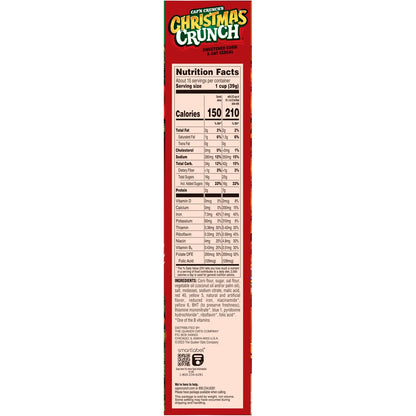 Cap'n Crunch Cereal Navidad Familia Cereal de Maíz y Avena Endulzado, 20.5 oz