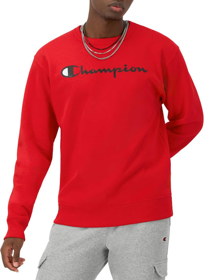 Champion - Sudadera de vellón Powerblend de peso medio con cuello redondo para hombre