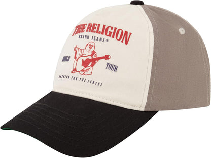 True Religion Gorra tipo béisbol ajustable unisex con logotipo de Buda, algodón de 5 paneles