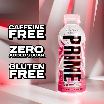 Prime Ice Bebida Deportiva Hidratante Red Chill, 16.9 fl oz, Botella