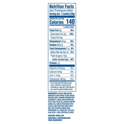 OREO Thins Galletas Sándwich de Chocolate con Crema de Menta, Tamaño Familiar