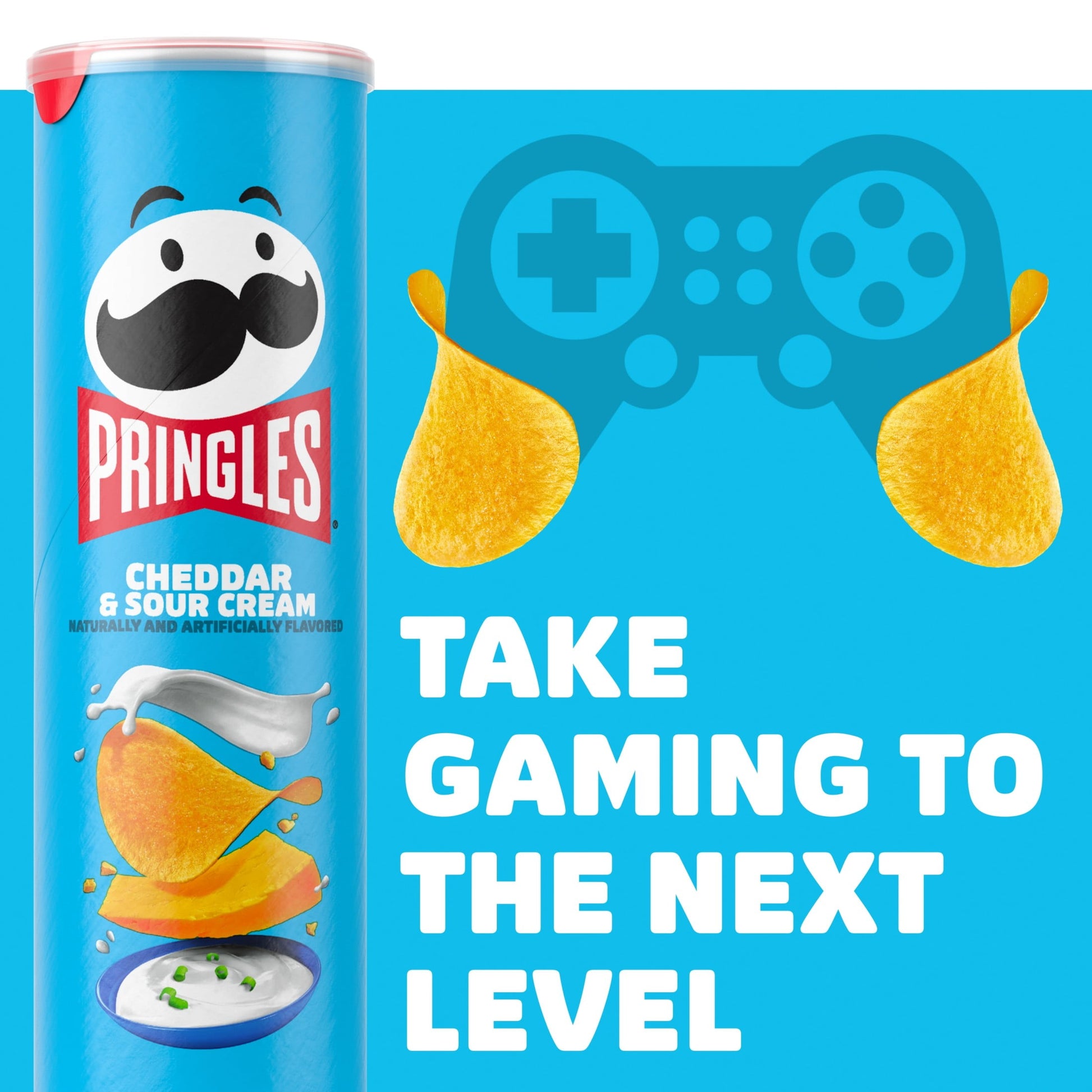 Pringles Papas Fritas Cheddar y Crema Agria, Snacks para el Almuerzo, 5.5 oz